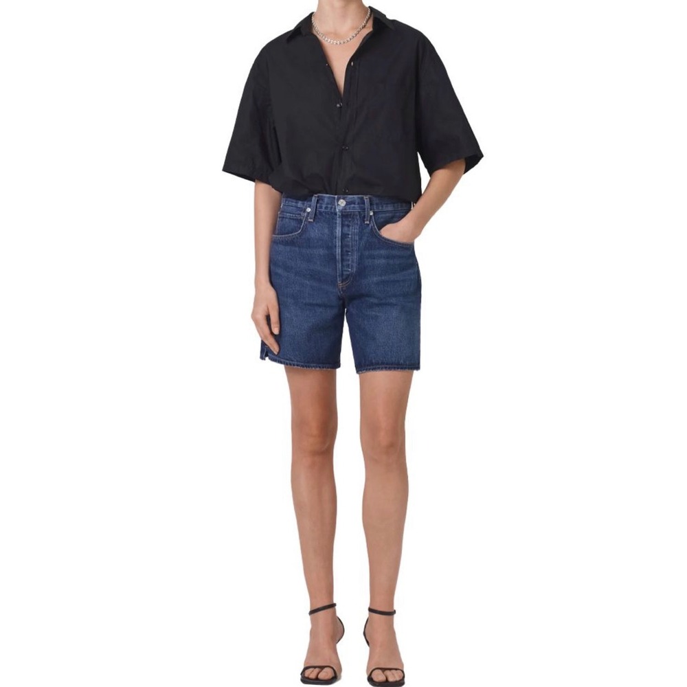 Tommy Bahama Haddon Denim Bermuda Shorts Size 10 Dark Indigo Modest